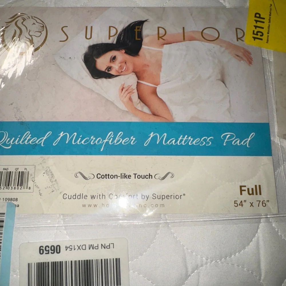 Quilted Microfiber Mattress Pad - Full Size, White
